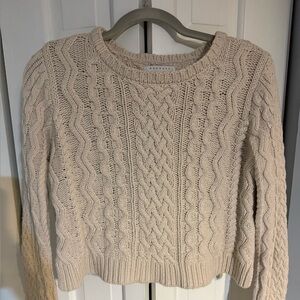 Kendall & Kylie Cream Cable Knit Sweater